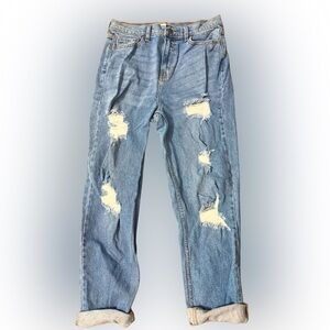 Cello Distressed Boyfriend Fit Blue Jeans‎ Size 11